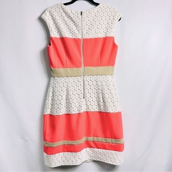 Studio One New York Women’s S/M Tan & Coral Color Block Sleeveless Dress - Picture 5 of 10